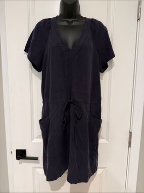Martin + Osa 100% Silk Drawstring Dress